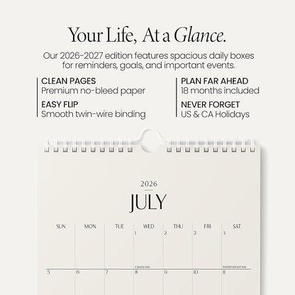 Karto Wall Calendar 2026-2027 11x17 in - Beige 2.0