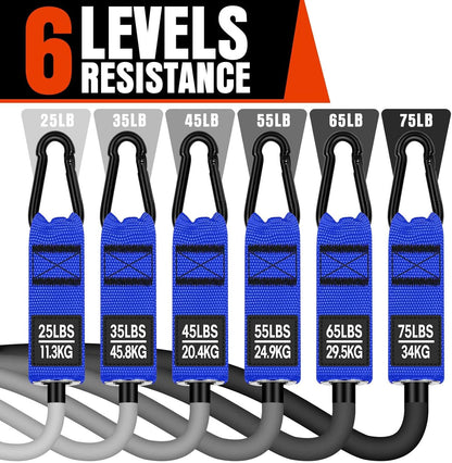 Heavy Resistance Bands for Working Out, 300LBS Exercise Bands with Handles, Workout Bands for Men, Weight Fitness Bands Set for Muscle Training, Strength, Slim, Yoga, Home Gym Equipment