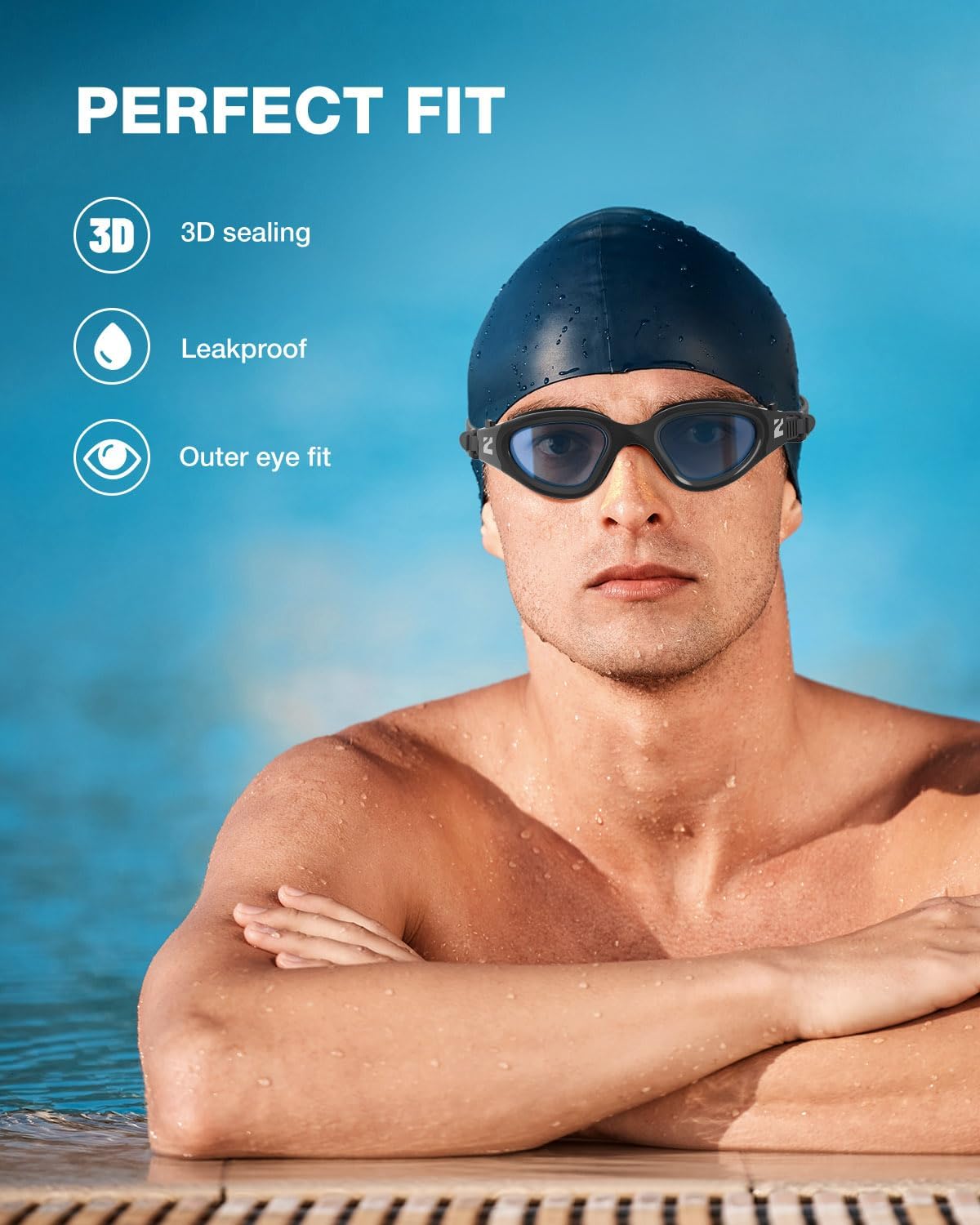 ZIONOR Swim Goggles, G1 SE Swimming Goggles Anti-fog for Adult Men Women