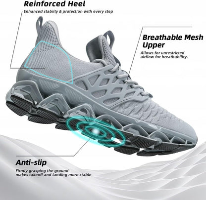 Men's Slip on Walking Running Shoes Blade Tennis Casual Fashion Sneakers Comfort Non Slip Work Sport Athletic Trainer