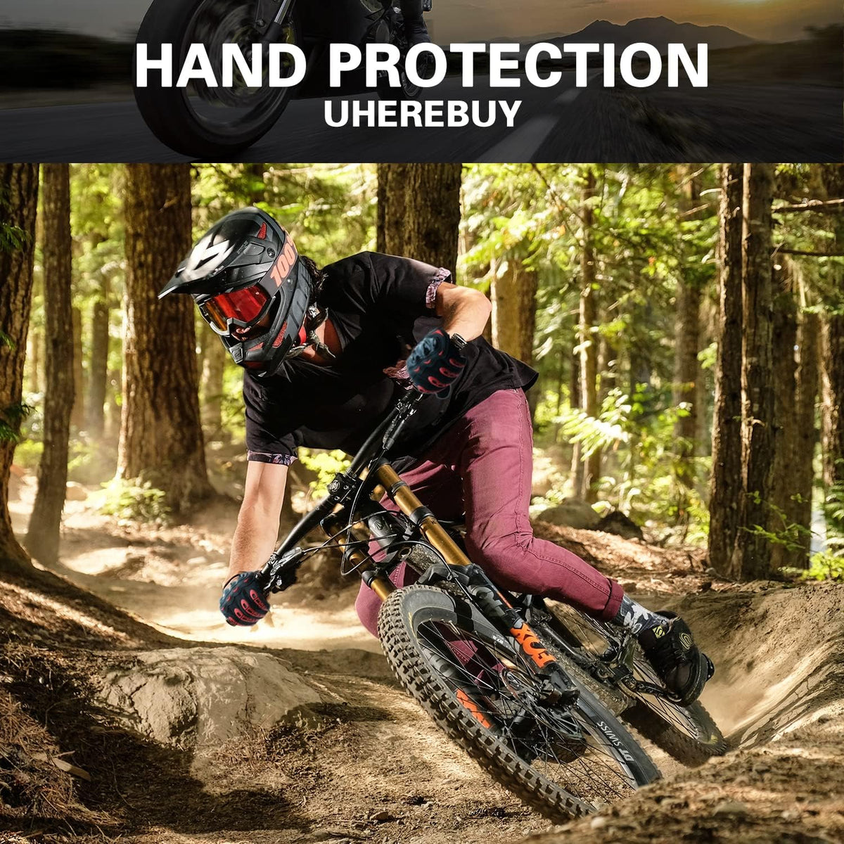 Motorcycle Gloves Touch Screen Full Finger Riding Gloves Knuckle Protection for Men and Women for Dirt Riding, Road Racing, Cycling, Climbing Work Outdoor Sports