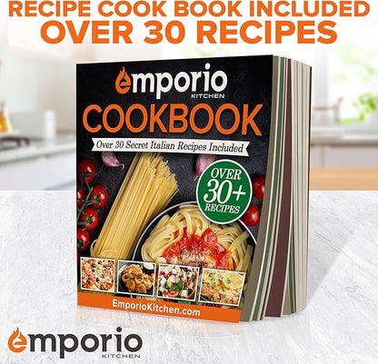 Emporio Kitchen Stackable Baking Pan Set - Deluxe Nonstick Black Coating, Carbon Steel Bakeware Sets, PFOA, PFOS, PTFE Free, Recipe Booklet Included, Oven Safe (Up to 450°F), Set of 7 - Black