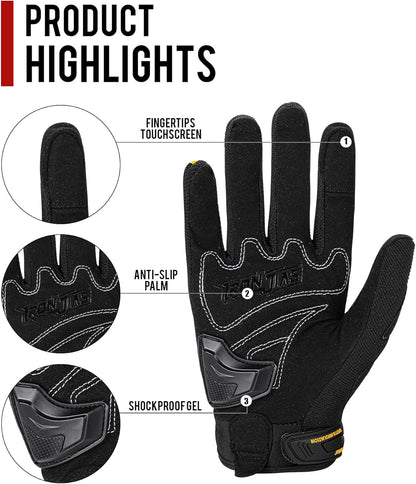 BORLENI Motorcycle Riding Gloves Touch Screen Full Finger Glove Motocross Road Racing Bike Outdoor Sports for Women Men
