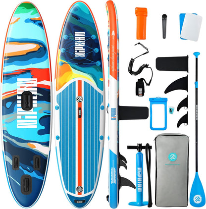 Niphean Inflatable Stand Up Paddle Board with SUP Accessories, Anti-Slip EVA Deck, 10’6’’ Inflatable Paddle Boards for Adults & Youth of All Skill Levels