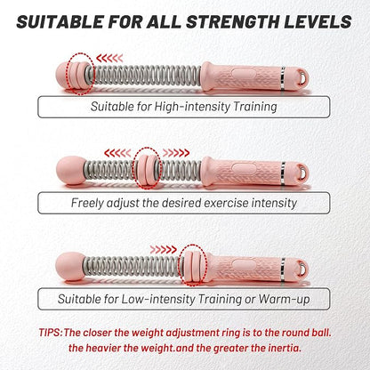 Adjustable Ropeless Battle Ropes for Home Gym,Cordless Battle Ropes with Storage Bag,Portable Workout Ropes for Strength & HIIT,Aerobic Training for Men & Women(Adjustable-Pink(2pack))