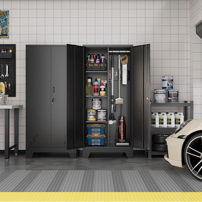 Metal Garage Storage Cabinet for Home,Storage with Doors and Shelves,61" Locking Tool for Office,Garage,Gym,School(61" Home Office Cabinet)