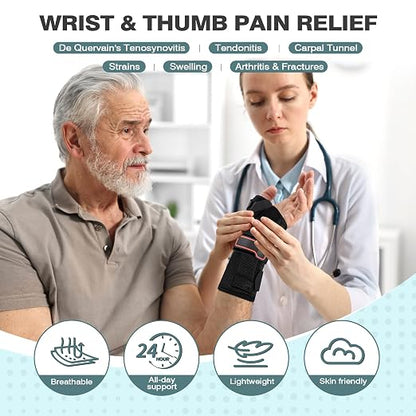 Wrist Brace & Thumb Spica Splint, for De Quervain's Tenosynovitis, Tendonitis, Carpal Tunnel & Arthritis Wrist Support Thumb Splint (Right Hand - Small)