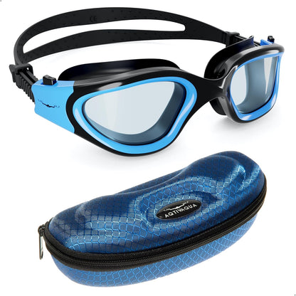 AqtivAqua Swimming Goggles, DX Wide View Swim Goggles for Adult Men Women, Anti Fog No Leaking