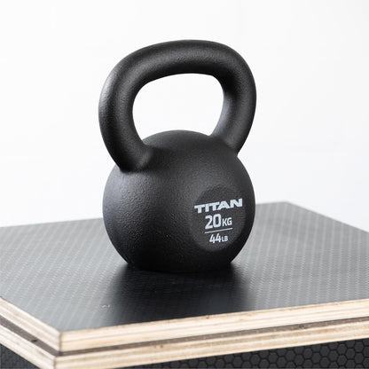 Titan Fitness Cast Iron Kettlebell, Single Piece Casting, KG and LB Markings, Full Body Workout