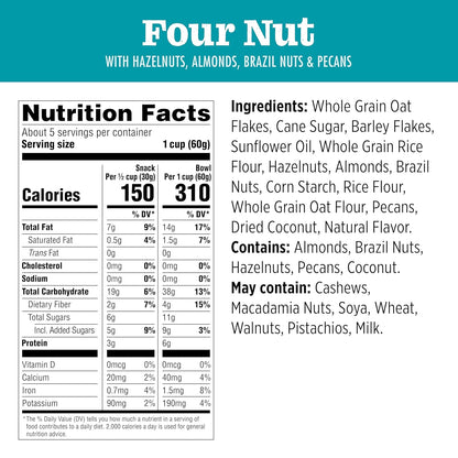 Jordans Slow Baked Granola | Four Nut Granola with Almonds, Brazil Nuts and Pecans | non-GMO, No Artificial Flavors, Colors, or Preservatives | Better for You Snacks for Adults & Kids | 11.4 oz (Pack of 3)