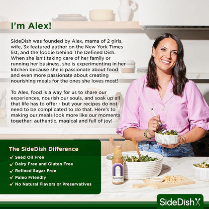 SideDish Healthy Dressing Variety Pack - Classic Ranch, Miso Caesar, Greek Vinaigrette - Seed Oil, Gluten & Dairy Free Salad Dressing w/Avocado Oil - Refined Sugar Free Umami Sauce for Dinner Recipes
