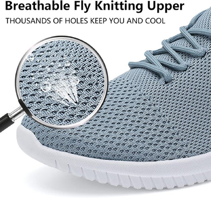 WXQ Men's Running Shoes Comfortable Lightweight Breathable Walking Shoes Mesh Workout Casual Sports Shoes