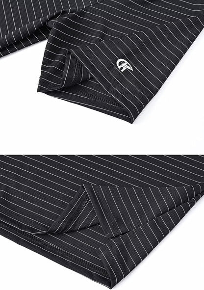 Tyhengta Men's Striped Shirt Short Sleeve Golf Polo Shirts