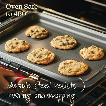 Anolon Advanced Nonstick Bakeware Set, Nonstick Cookie Sheet / Baking Sheet and Crisper Pan - 2 Piece, Graphite Gray