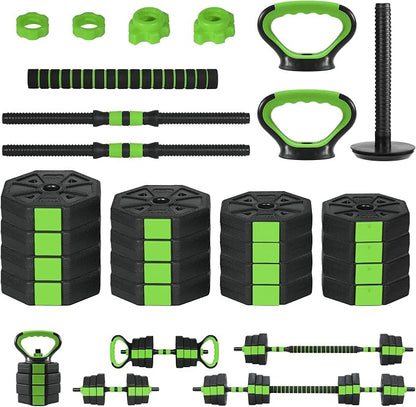 Garvee Adjustable Dumbbell Set, 44/66/88Lbs Free Weight Set with Connector, 4 in 1 Gym Set Used as Kettlebell, Dumbbell, Push up Stand, Weight Plate, Home Gym Weight Dumbbells Set, Fitness Exercises