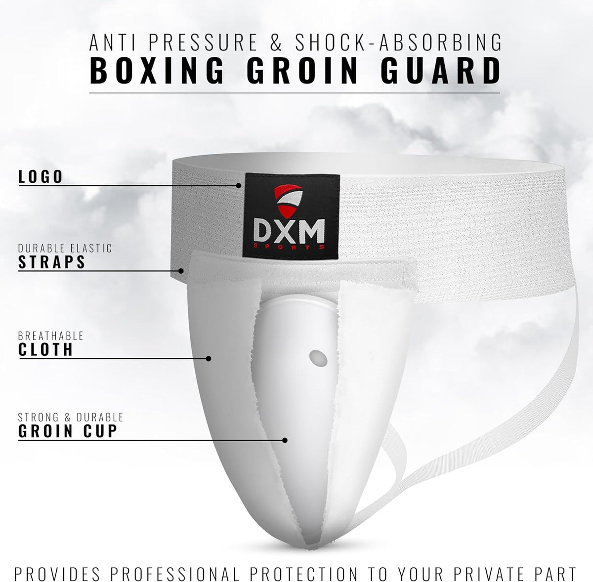 DXM SPORTS Groin Protector Cup Men, Boxing Kickboxing MMA Muay Thai Sparring Groin Guard, Ventilated Adjustable, Karate Fighting Training, Underwear Jiu Jitsu BJJ Protection