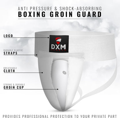 DXM SPORTS Groin Protector Cup Men, Boxing Kickboxing MMA Muay Thai Sparring Groin Guard, Ventilated Adjustable, Karate Fighting Training, Underwear Jiu Jitsu BJJ Protection