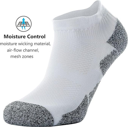 CWVLC Unisex Cushioned Compression Athletic Ankle Socks Multipack