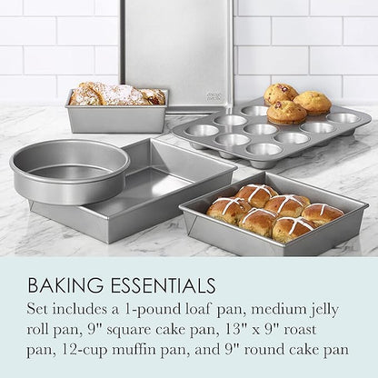 Chicago Metallic Commercial II Non-Stick 6-Piece Bakeware Set, Silver