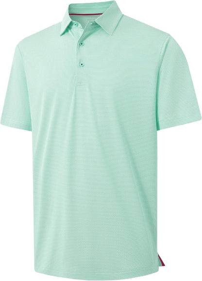 M MAELREG Golf Shirts for Men Dry fit Sports Jacquard Lightweight Performance Texture Short Sleeve Collared Polo Shirts