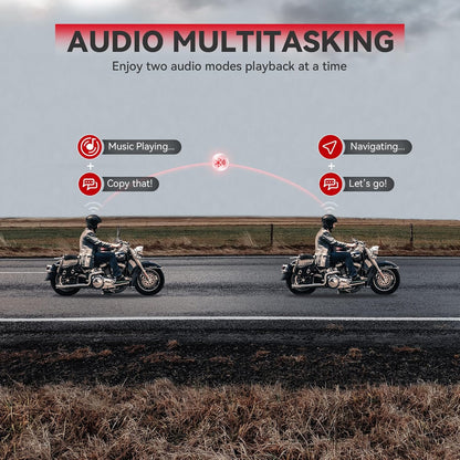 X10 10 Riders Group Mesh Motorcycle Intercom, 3000m Motorcycle Bluetooth Headset V5.3 with Audio Multitasking/Music Sharing, Helmet Communication Systems for ATV/Snowmobile/Ski, 2 Pack