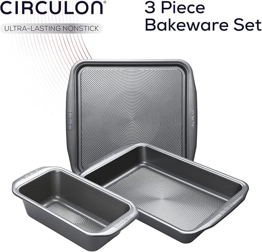 Circulon Momentum Carbon Steel Non-Stick Bakeware Set of 3-Grey