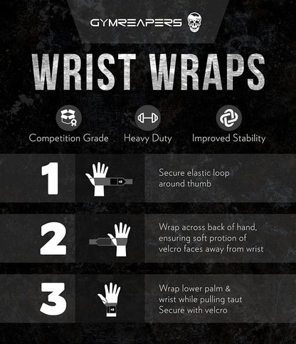 Wrist Wraps Weightlifting - Stiff Heavy Duty 18 inch Wraps With Thick Thumb Loop For Powerlifting, Bodybuilding, Cross Training, & Heavy Presses