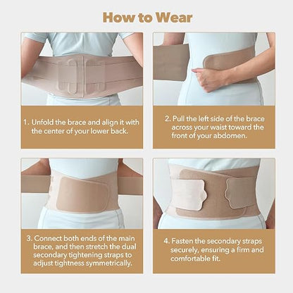 Slim Fit Lower Back Brace – Ultra-Thin Ergonomic H-Shaped Resin Support, Seamless Design for Strong & Comfortable Lumbar Support, Lightweight & Discreet Back Brace (Black, Small)