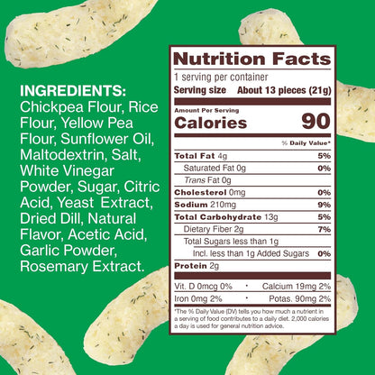 Hippeas Grillo's Dill Pickle, 0.75 Ounce (Pack of 18), 3g Protein, Fiber, Vegan, Gluten-Free, Crunchy, Plant Protein Snacks