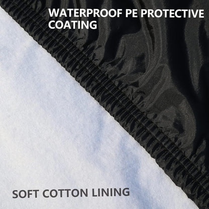 Tecoom Car Cover Waterproof All Weather, Outdoor Indoor Car Covers with Zipper Door, Cotton Backing Full Exterior Covers, Snowproof UV Protection Windproof, Universal Fit for Sedan (191"-200")