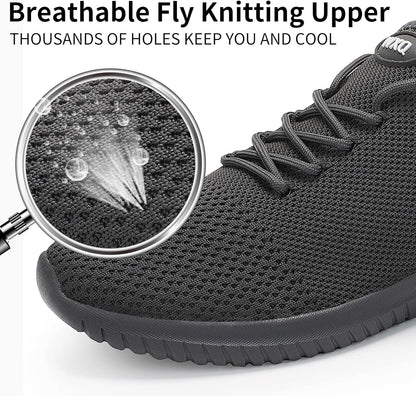 WXQ Men's Running Shoes Comfortable Lightweight Breathable Walking Shoes Mesh Workout Casual Sports Shoes