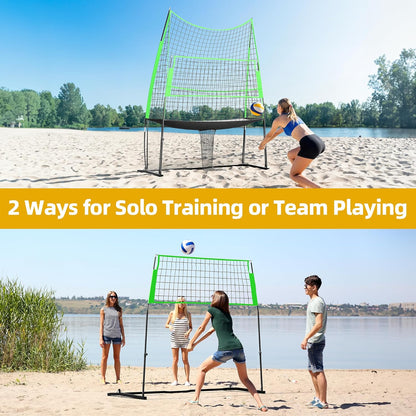 Volleyball Training Equipment, Height Freely Adjustable Practice Net System for Spike Hitting Serving, Portable Volleyball Net for Backyard Indoor Outdoor Use