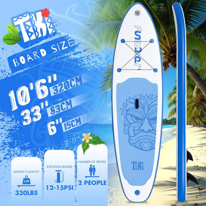 FunWater Inflatable Ultra-Light Stand Up Paddle Board for All Skill Levels with Premium SUP Paddleboard Accessories,Non-Slip Comfort Deck for Youth & Adults
