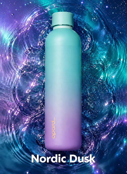 Opard Slim Water Bottle 32oz, Dishwasher Safe Plastic Water Bottle BPA-Free, Leakproof Screw Top, Bubblegum Cyan Pink, Reusable for Travel School Sport Gym Hiking