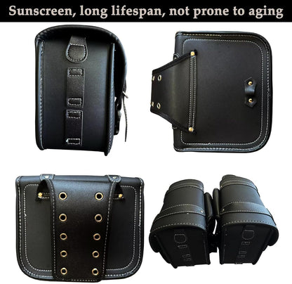 Motorcycle Saddlebags, Scooter Powersports Faux Leather Saddle Bags Motorcycles, Softail Universal Throw Over Sportster Saddlebags 12.2x5.12x9.84 inches