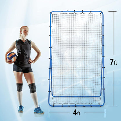 The Original Fully Adjustable 7x4 Feet Volleyball Rebounder Net from Anything Sports - Practice Sets, Spikes and Digs at Any Angle from Home- 12 Month No Questions Asked Warranty