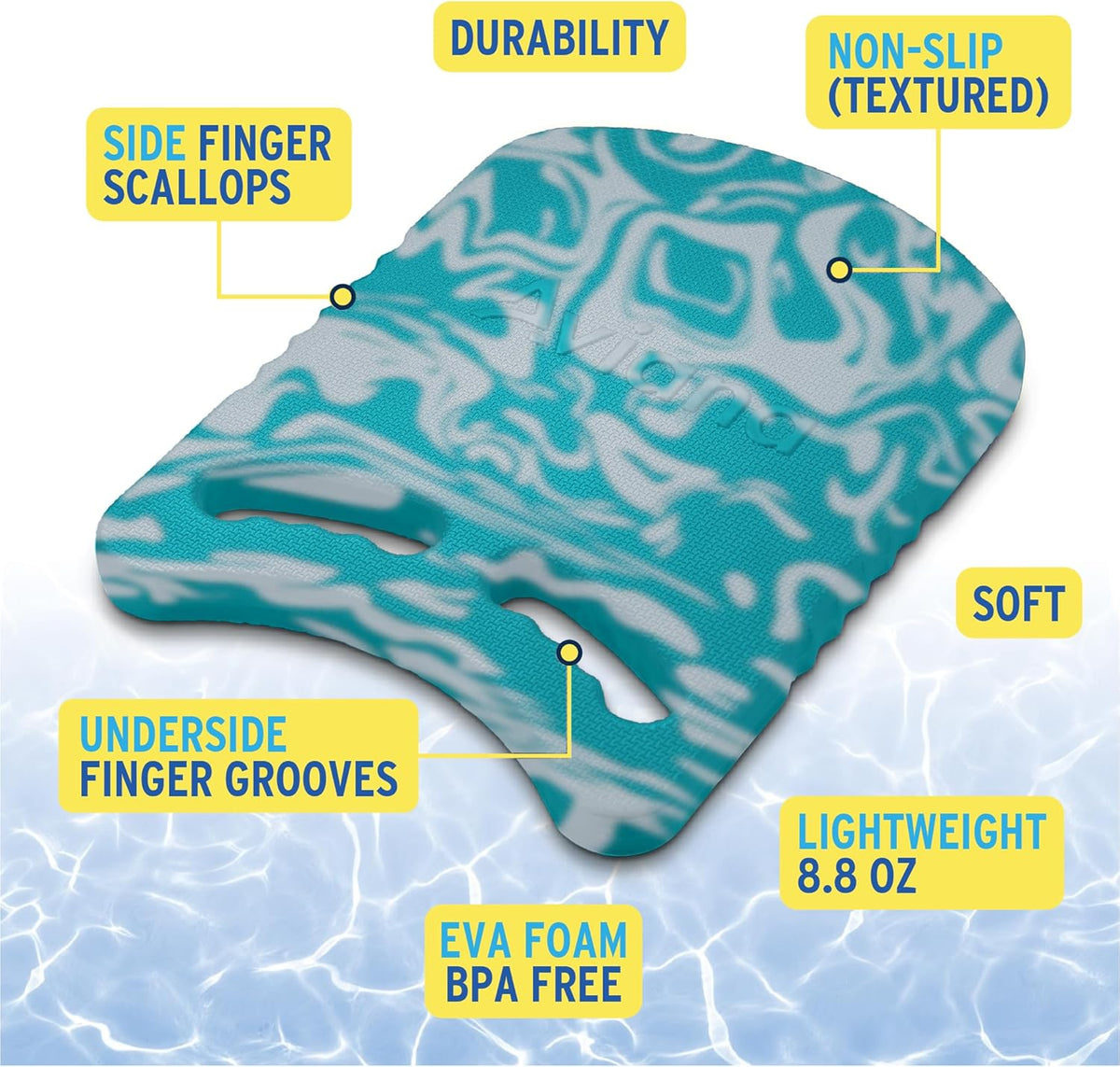 Junior Kickboard Buoy for Youth Children & Toddlers Swimming Aid & Exercise Training Board for Kids to Learn to Swim with Kick Boards in Pool BPA Free