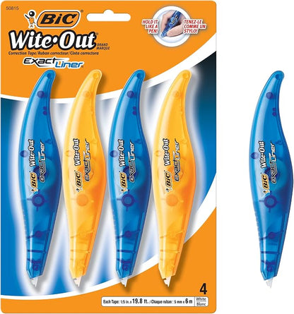 BIC Wite-Out Brand Exact Liner Correction Tape (4-Count) and Mini Twist Correction Tape (2-Count)