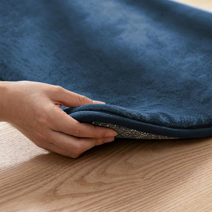 1.3" Thick Baby Floor Play Mat 59x79, Basic Padded Foam Mat for Tummy Time Crawling, Non Slip Cushioned for Babies Toddlers Infants Kids (Blue)