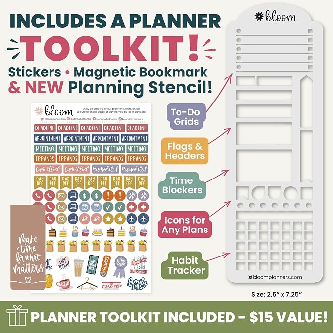 bloom daily planners 2027 Planner (January - December 2027) - Weekly & Monthly Softcover Planner for Women - Calendar Year Inspirational Agenda Book with Stickers - 5.5" x 8.25" - Moody Floral