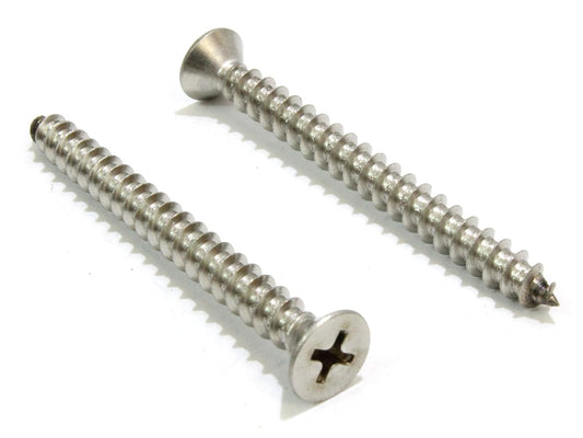 #8 X 1'' Stainless Flat Head Phillips Wood Screw, (100 pc), 18-8 (304) Stainless Steel Screws by Bolt Dropper, Glasses Screws
