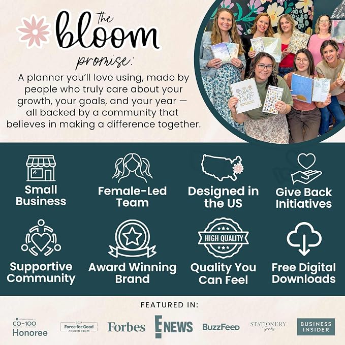 bloom daily planners 2026-2027 Hardcover Academic Year Goal & Vision Planner (July 2026 - July 2027) - 13 Months Weekly & Monthly Agenda Organizer - 7.5" x 9" - Good Things Are Coming