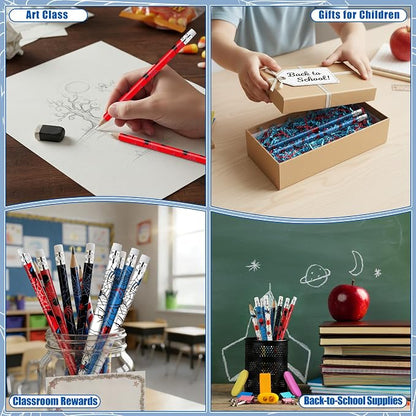 Resurhang 200 Pcs Assorted Colorful Pencils Spider Pencils for Boys Novelty Fun Spider Pencil with Eraser Back to School Supplies for Kids Student Teacher Classroom Reward Gifts
