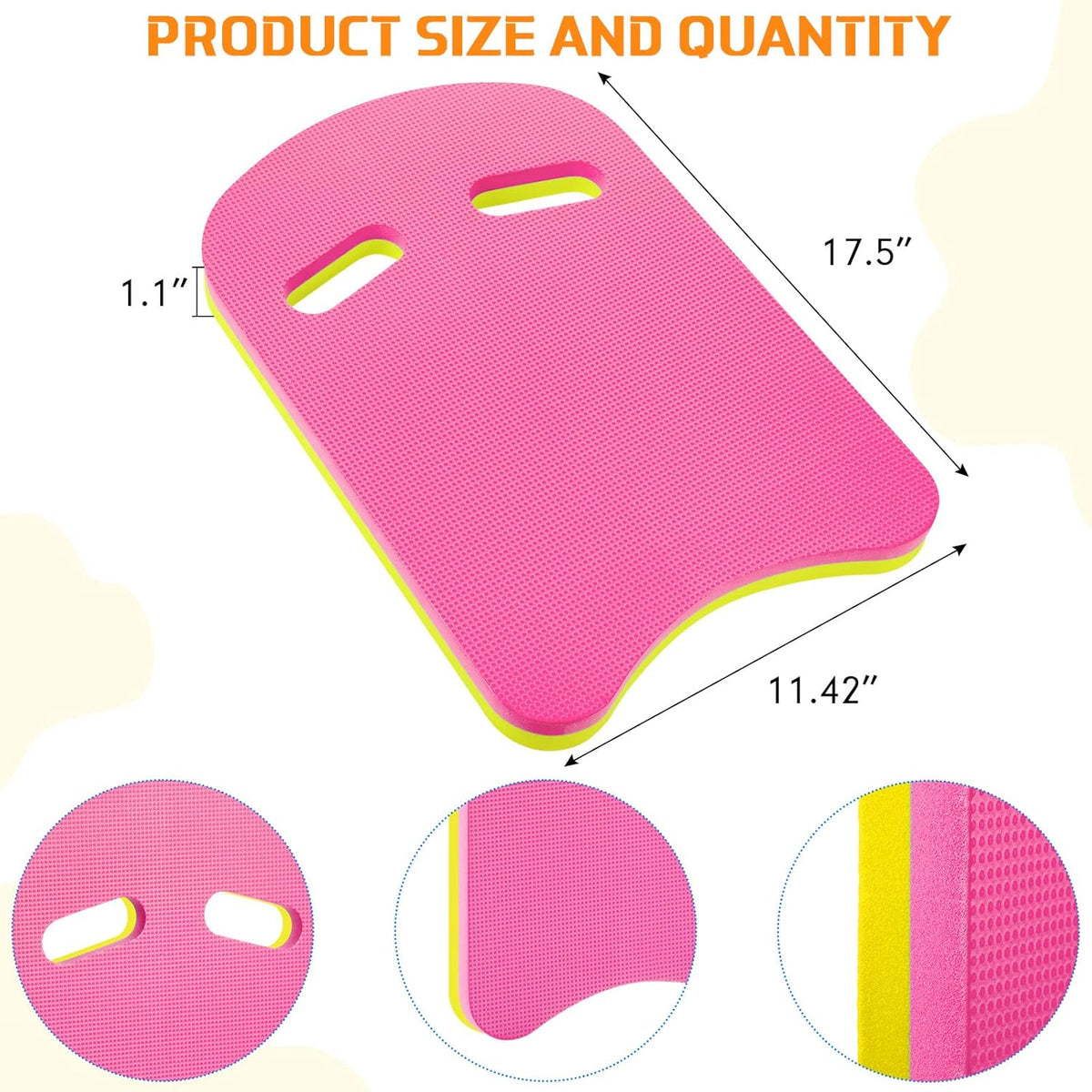 Kickboard Swimming Training Kick Board U Design Summer Aid Float Equipment EVA Foam with Integrated Hole Handle for Water Pool Accessories