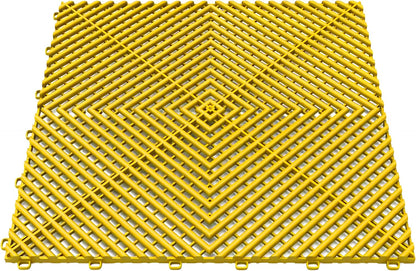15.7"x15.7" Garage Flooring Tiles, Non-Slip Interlocking Plastic Garage Floor Mat, Garage Organization & Garage Storage, Vented Pattern (Yellow, 25PCS)