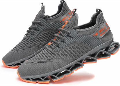Vooncosir Men's Fashion Sneakers Breathable Mesh Running Shoes Blade Non Slip Soft Sole Casual Athletic Walking Shoes