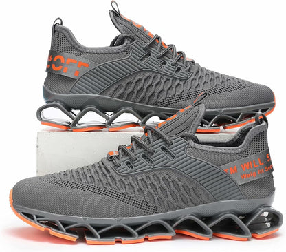 Vooncosir Men's Fashion Sneakers Breathable Mesh Running Shoes Blade Non Slip Soft Sole Casual Athletic Walking Shoes