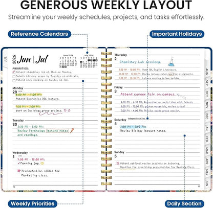 Planner 2026-2027, Monthly & Weekly Jul 2026-Jun 2027 Planner Calendar
