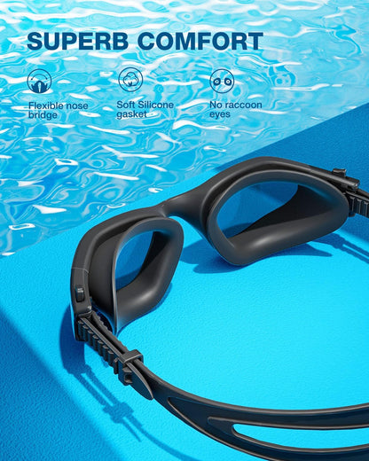 ZIONOR Swim Goggles, G1 SE Swimming Goggles Anti-fog for Adult Men Women