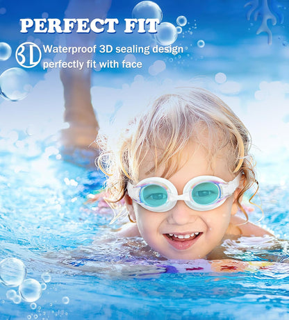 Aegend 2 Pack Kids Goggles, Swimming Goggles for Kids Age 4-16 Boys and Girls Youth, Anti-Fog Waterproof Anti-UV Pool Goggles
